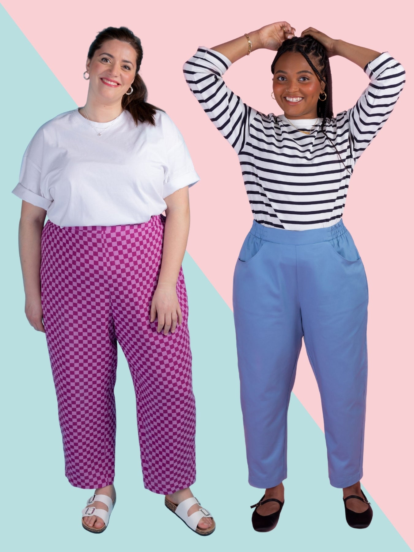 A photo of a finished Winnie Trousers.