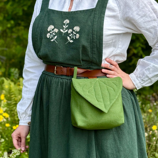 The designer's photo of a finished Leaf Hip Pouch and Belt.