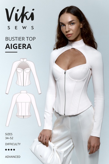 A photo of a finished Aigera Bustier Top.