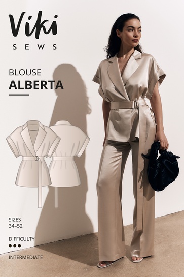 A photo of a finished Alberta Blouse.