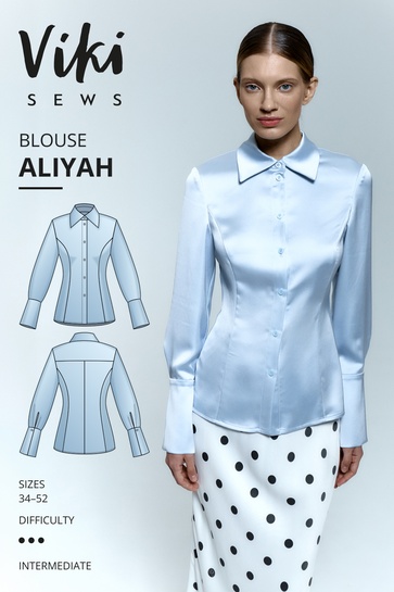 A photo of a finished Aliyah Blouse.
