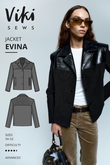 A photo of a finished Evina Jacket.