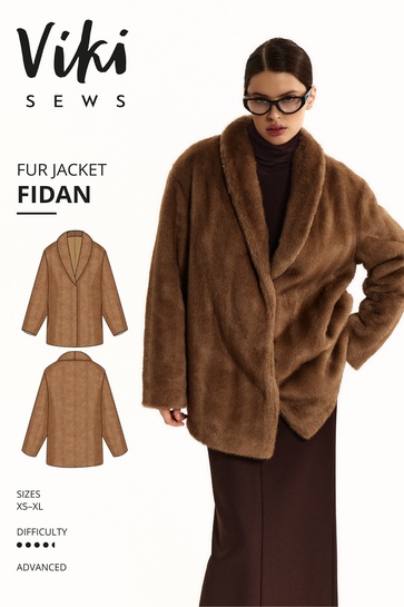 A photo of a finished Fidan Fur Jacket.