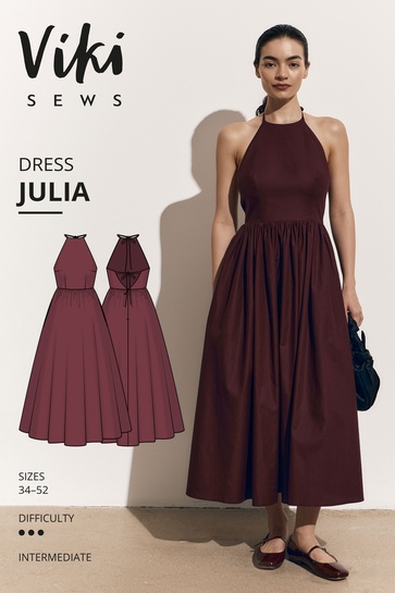 A photo of a finished Julia Dress.