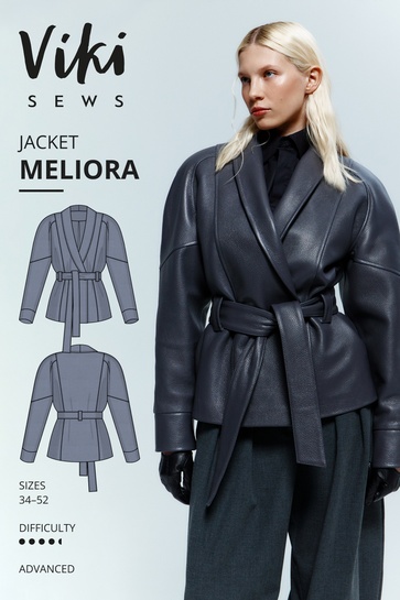 A photo of a finished Meliora Jacket.