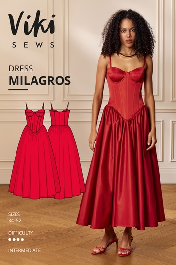 A photo of a finished Milagros Dress.