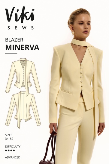 A photo of a finished Minerva Blazer.
