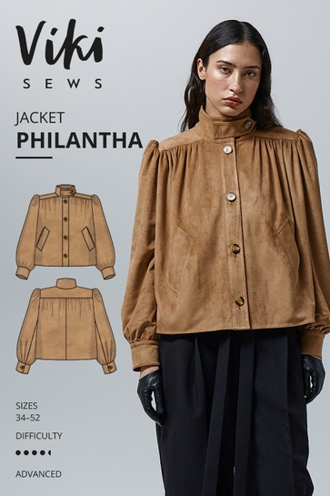A photo of a finished Philantha Jacket.